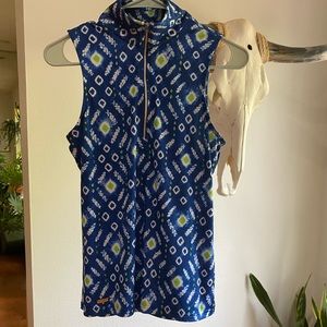 Womens athletic sleeveless top for golf/tennis